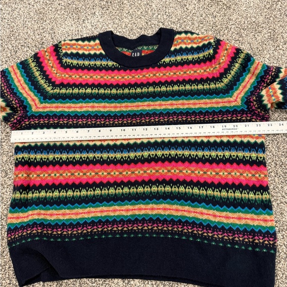 GAP Multicolor Fair Isle Nordic Patterned Women's Cozy Crewneck Sweater Size L - Picture 10 of 10